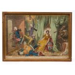James Gillray, handcoloured etching - Britannia between Death and the Doctors - "Death may decide wh