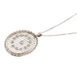 Edwardian Belle Époque style diamond pendant on chain