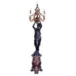 Ornate Empire style figural floorstanding light