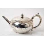 Victorian silver bullet shaped teapot, (London 1865)