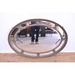 19th century peripheral plate oval wall mirror