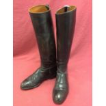 Pair of black leather Davies hunting boots