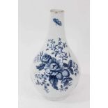 A Worcester blue and white Pinecone pattern bottle vase