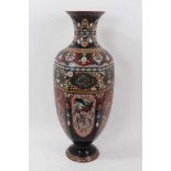 Very large antique Japanese cloisonné enamel vase