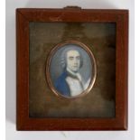 Samuel Finney (1719-1798) watercolour miniature on ivory, Admiral Sir Charles Hardy, signed with ini