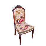 Fine quality mid-19th century gothic tapestry embroidery side chair