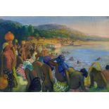 *Gerald Spencer Pryse (1882-1956) watercolour - Lokoja beach, 54cm x 77cm, titled verso, unframed