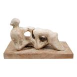 Manner of Henry Moore (1898-1986), plaster maquette, titled to label underside, 'Reclining Figure: H