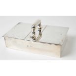 Edwardian silver double ended table cigar/cigarette box