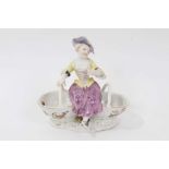 A Meissen double salt cellar, with loop handle, circa 1770