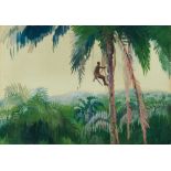 *Gerald Spencer Pryse (1882-1956) watercolour - Cutting down banga, Okitipupa, 54cm x 77cm, titled v