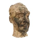 L. Hutchinson (20th century) terracotta portrait bust of Lucy Harwood. Provenance: Purchased sale of