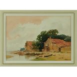 Gerald Ackermann (1876-1960) watercolour - Blakeney, signed, 16.5cm x 24cm in glazed frame