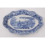 A 19th century blue printed dish