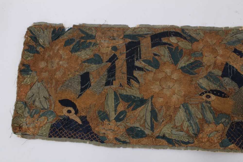Antique Chinese embroidery scroll - Image 3 of 7