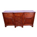 George III oak breakfront dresser base