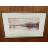 Frances E. Nesbitt watercolour of boats on water, together with another watercolour dated 1884 (2)