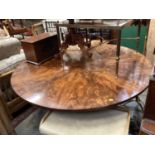 19th century flame mahogany breakfast table, with radiating inlaid top