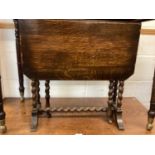 Oak Sutherland table with spiral twist supports together with an Edwardian Sutherland table (2)