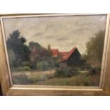 H Vincent (late 19th century) oil on canvas, Staples Farm, Highgate, 32 x 39cm, glazed frame
