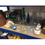 Group of glassware, set of scales, ceramics, etc