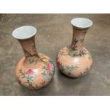 Pair of Chinese Qing style vases decorated with peaches