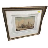 Group of 19th century watercolours and prints, including a watercolour shipwreck scene by F. Walters