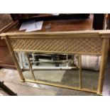 Good quality gilt framed overmantel mirror with three bevelled plates, 134cm x 84cm