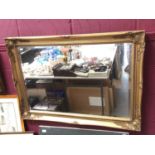 Large gilt framed wall mirror, 105cm x 75cm