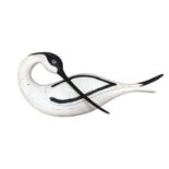 Carved and painted wood model of an avocet by Bob Pyett of Wivenhoe, 35cm long