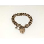 9ct rose gold curb link bracelet with padlock clasp