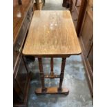 Victorian rosewood stretcher table with turned supports, 69cm wide, 40cm deep, 70.5cm high