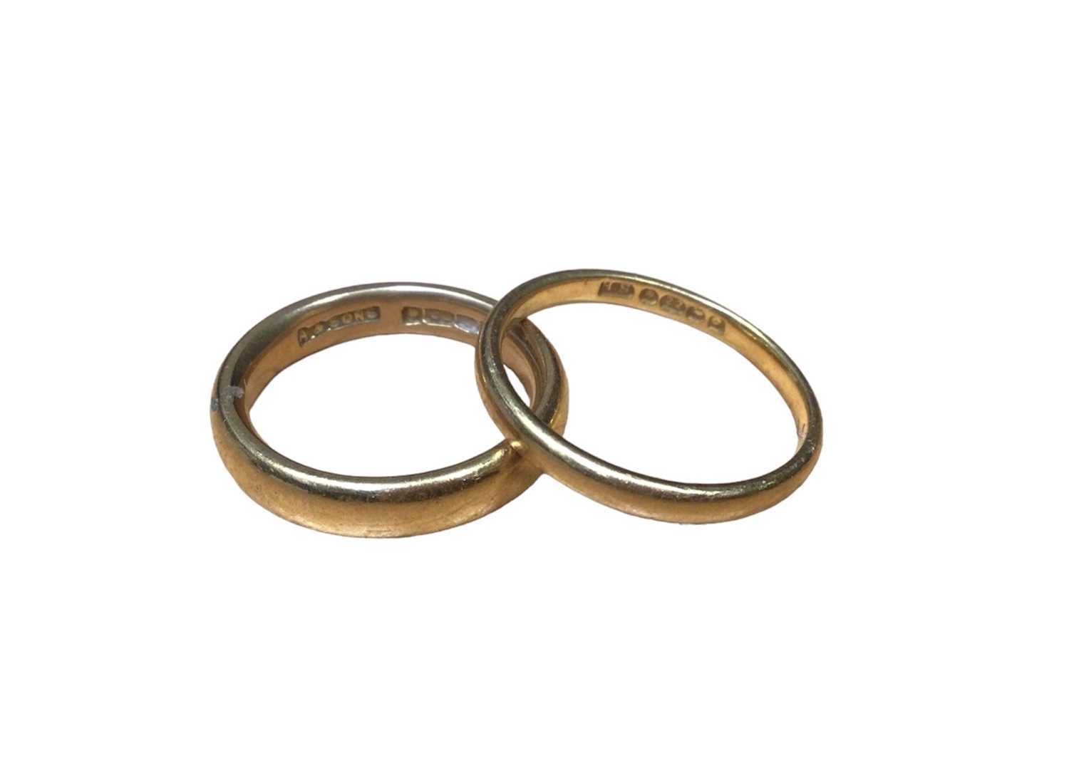 Two 22ct gold wedding rings