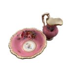 Regency miniature dolls house jug and basin set, others similar and miniature Crown Derby teacups an