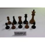 Collection of Staunton chess pieces, all weighted, some Jaques