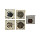 G.B - Mixed silver coinage to include William III Shilling 1696Y dark toned F (N.B. From The Wreck o