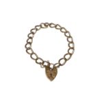 9ct gold curb link bracelet with padlock clasp