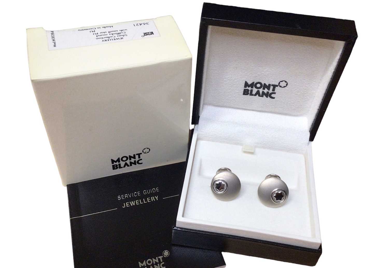 Pair of silver Mount Blanc cufflinks, in box