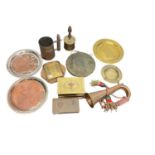 First World War Trench Art bell, 1930s tankard, Tank Corps gong and other military metalware includi