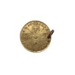 G.B. - Gold Guinea Anne 1714 (N.B. Holed at 12 o'clock) otherwise VF (1 coin)