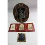 Three Edwardian photographs including of the Prince of Wales and Abraham Lincoln, a daguerreotype, p