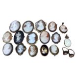 Collection of antique and cameo brooches/ pendants