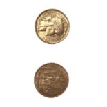 France - Gold 20 Franc coins to include 1897A GVF & 1906 GEF (2 coins)