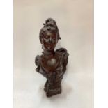 Art Nouveau bronze bust of a lady