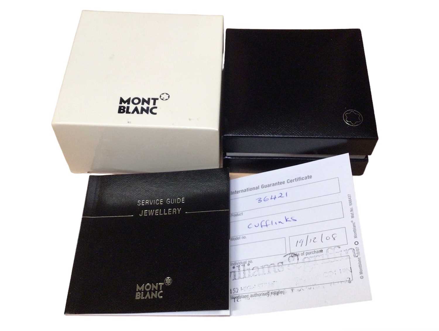 Pair of silver Mount Blanc cufflinks, in box - Image 2 of 4