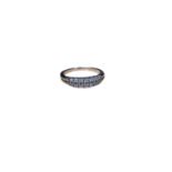 14ct white gold diamond set double row half eternity style ring