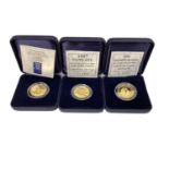 World - Mixed gold proof coins to include Bermuda $10 1196 (N.B. 14ct gold, Wt: 7.776gms), Solomon I