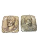 Two First World War French bronze relief portrait plaques, Field-Marshal Sir Douglas Haig and G. Cle