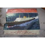 Poster British Railway Ship S.S.Avalon
