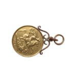 G.B. - Gold £2 Victoria JH 1887 (N.B. With soldered 9ct gold suspension mount) otherwise VF (Total w